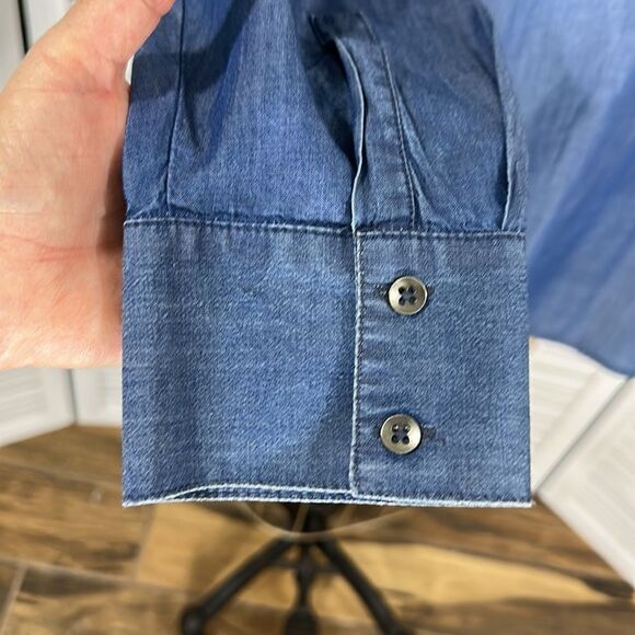 Chico’s Shirt Size 2 (12) Lace Up Cotton Popover - Picture 11 of 16